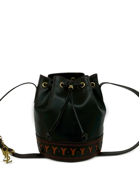Saint Laurent Pre-Owned 1980-1990 Leather bucket bag Black SD8RQK0YD0NP6M3P
