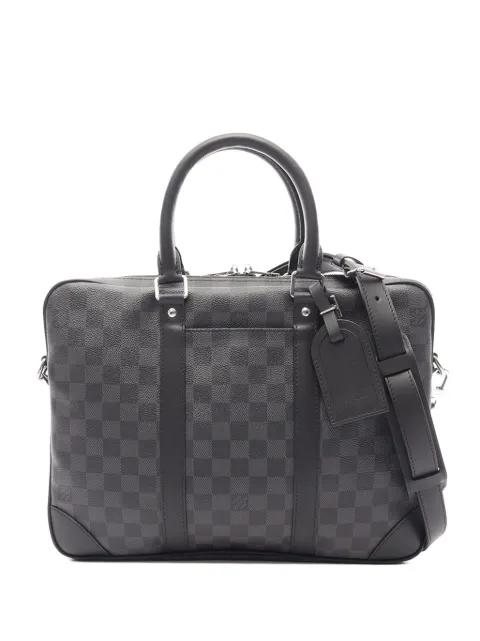 Louis Vuitton Pre-Owned 2021-2026 Damier Graphite Porte Documents Voyage PM business bag Black RVOOE23E74WA8NSY