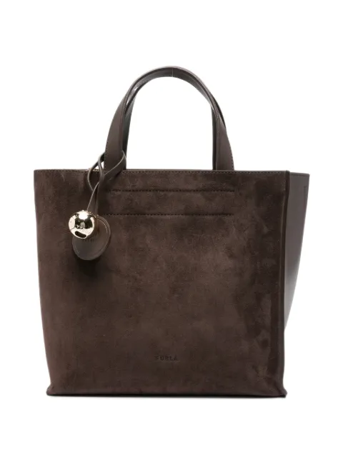 Furla suede-panelled leather tote bag Brown WB02123BX40184286S1007