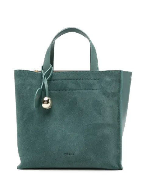 Furla logo-tag leather tote bag Green WB02123BX40184958S1007
