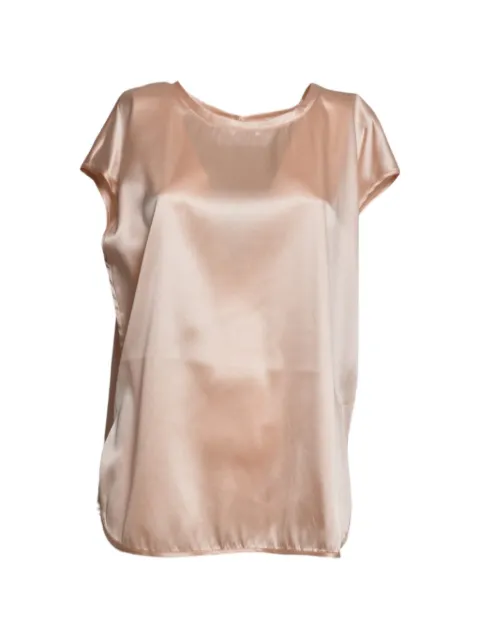 SOLOTRE satin-finish short-sleeve blouse Pink M1AB0174CONFETTO