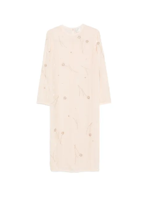 Forte Forte embroidered crushed-velvet midi dress Neutrals 15047MYDRESS