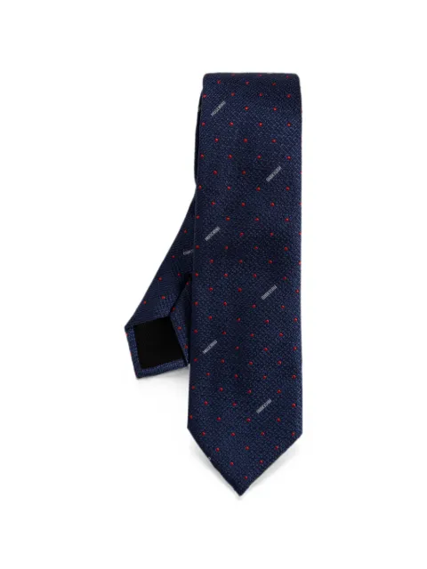 Moschino polka-dot logo-embroidered tie Blue 55061M5899