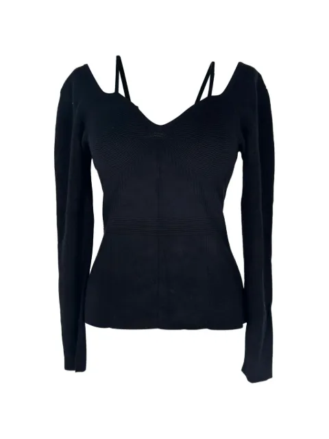 Altuzarra sweetheart neckline shoulder-strap sweater Black RFCPUGBCL767154W