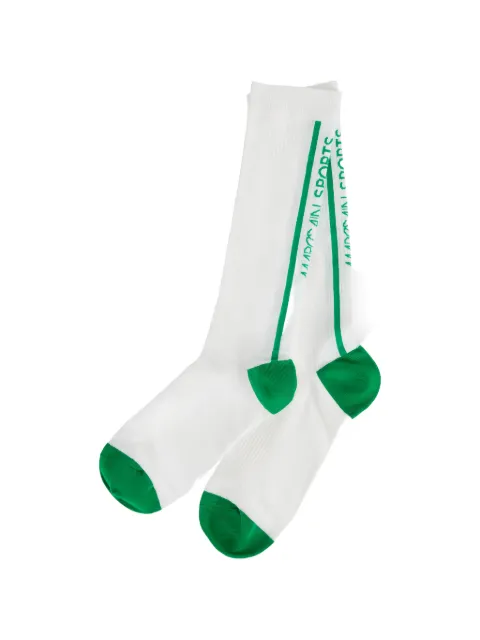 MARCCAIN logo-intarsia ribbed socks White ASC101Z06
