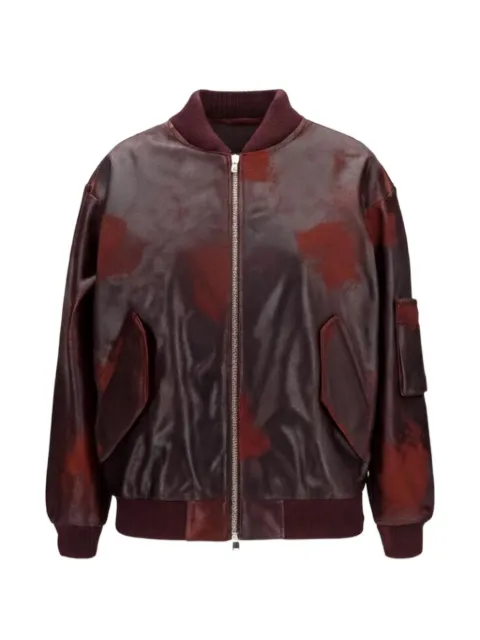 Valstar crinkled-effect leather bomber jacket Brown 417AI004