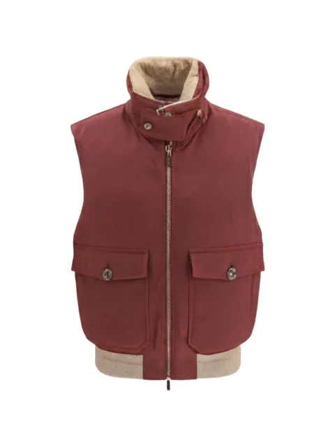 Brunello Cucinelli padded wool gilet Red MM4701624CEY82