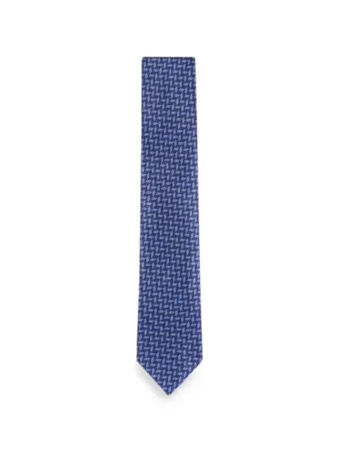 Brioni geometric-pattern tie Blue OE4614148