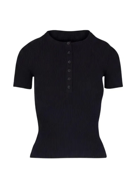 Nili Lotan ribbed-knit henley sweater Black 81293Y331