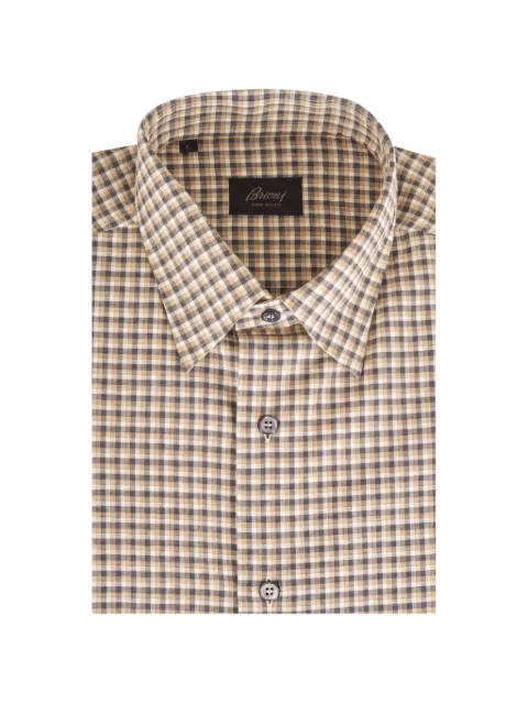 Brioni check-pattern shirt Neutrals OE0139812