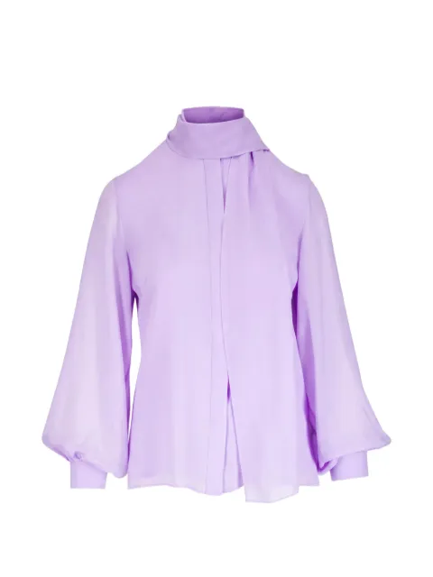 Akris tie-neck button-up blouse Purple 2601113910034507673