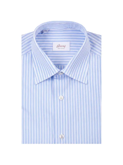 Brioni striped cotton shirt Blue P003Z9048