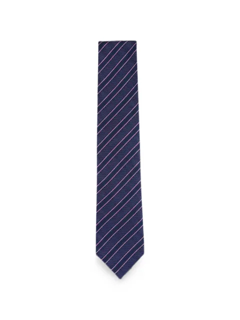Brioni diagonal-stripe tie Blue PD4834057