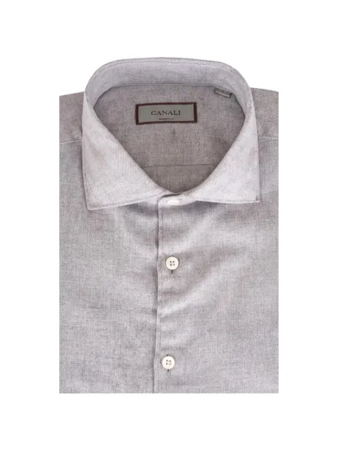 Canali herringbone-pattern shirt Grey GL03659201C