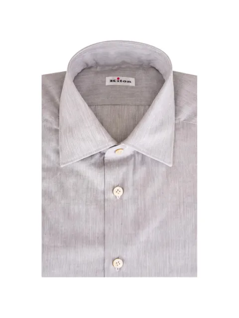 Kiton herringbone-weave shirt Grey 98207