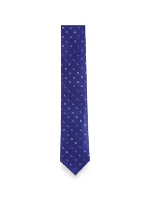 Brioni geometric-pattern silk tie Blue PD4784391