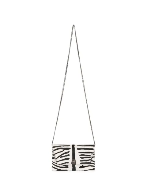 Akris small Anouk zebra-print leather clutch bag Black AC091950RU4121191