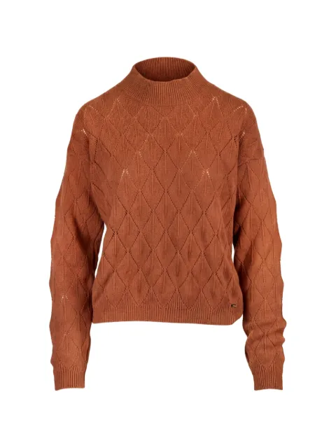 Kiton diamond-pointelle cashmere sweater Brown D6178873556LEATHER