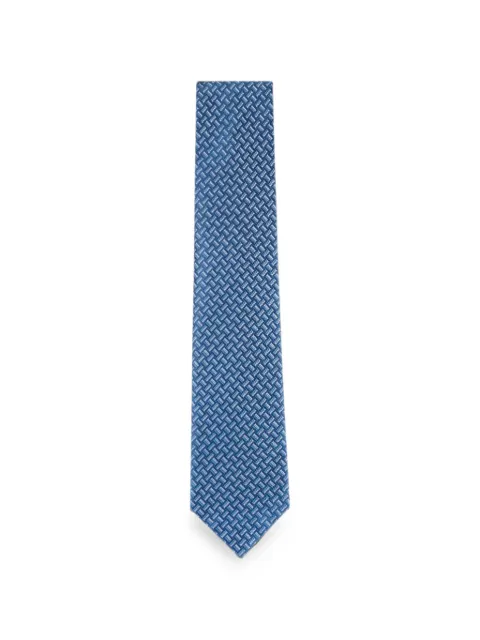 Brioni geometric-pattern tie Blue PD4744839