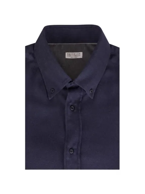 Brunello Cucinelli button-down cotton shirt Blue MY6120038C019