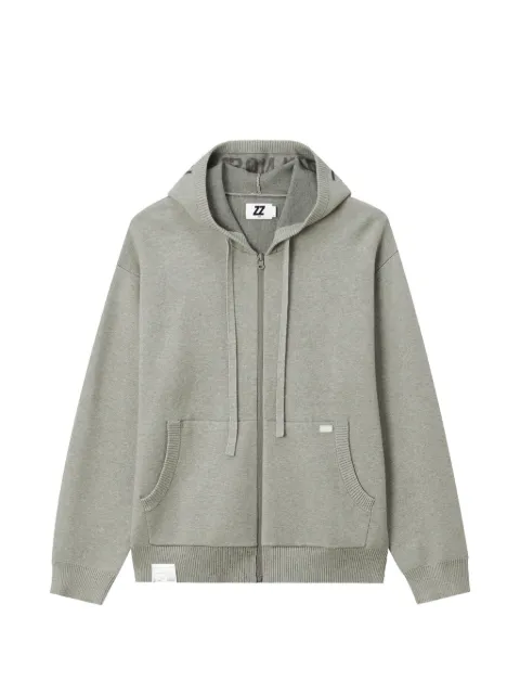 izzue logo-print zip-up hoodie Grey IZXCDM01084X