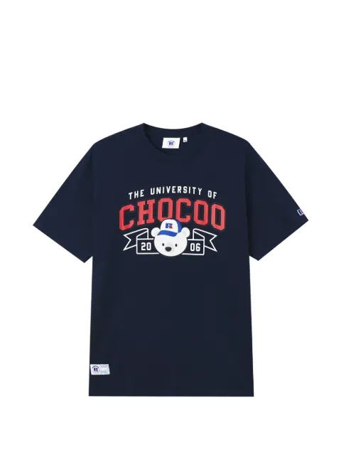 CHOCOOLATE graphic-print cotton T-shirt Blue B1XTEM02081X