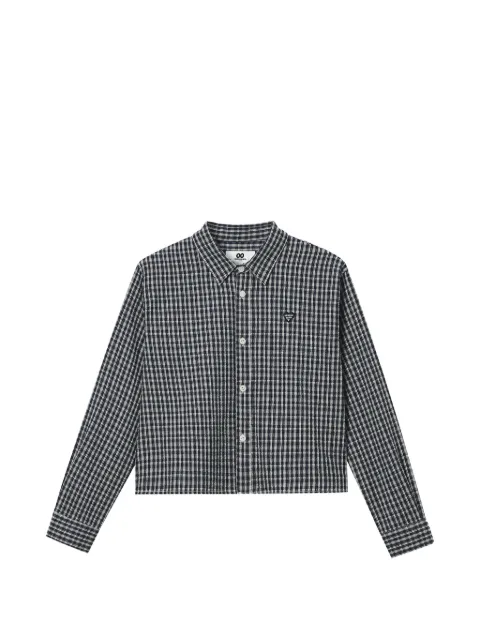 CHOCOOLATE gingham-check heart-patch shirt Blue B1XSTW02219Y