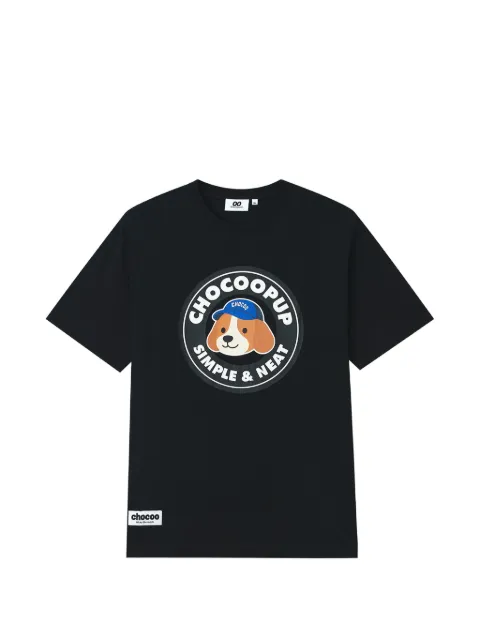 CHOCOOLATE graphic-print cotton T-shirt Black B1XTEM02082X
