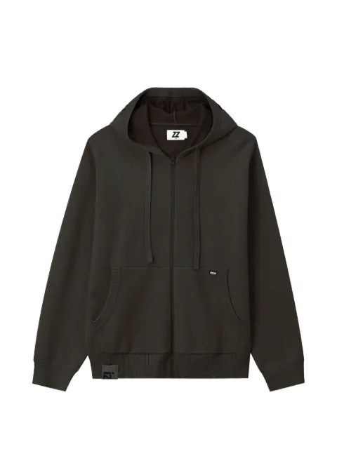 izzue logo-print zip-up hoodie Grey IZXCDM01084X