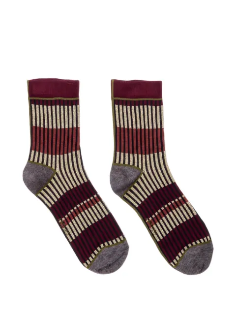 ARTURO striped glitter-effect socks Red CALZINIORGANETTOPRUNGADONNA