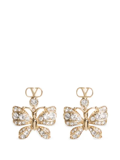 Valentino Garavani Flutterby earrings in metal and Swarovski® crystals Gold WJ0CC2YCW