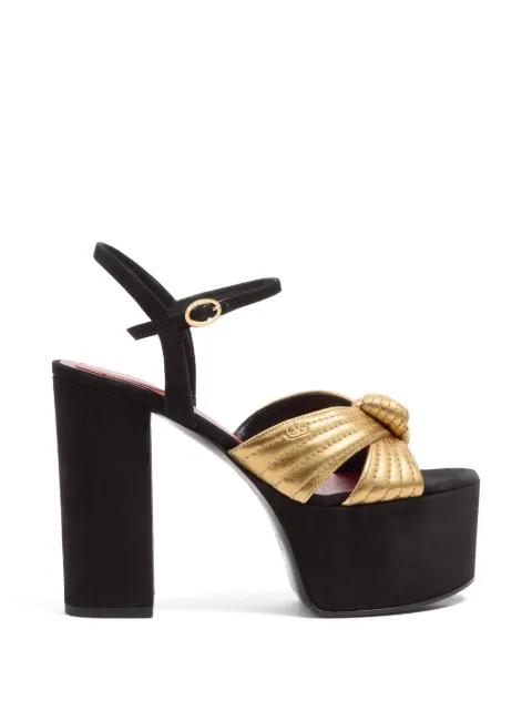 Valentino Garavani Crasher suede platform sandals 125mm Gold WS0NS1ZLD