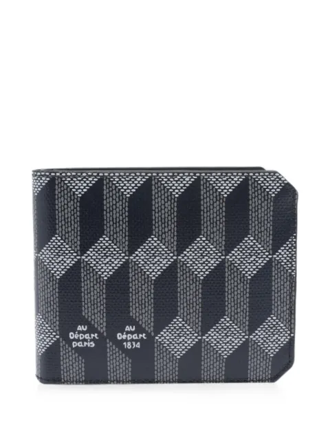 Au Départ geometric-print bifold wallet Black SMWA001682