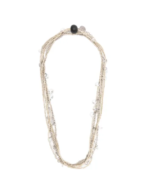 Maria Calderara multi-strand crystal-embellished necklace Silver 2W112ST