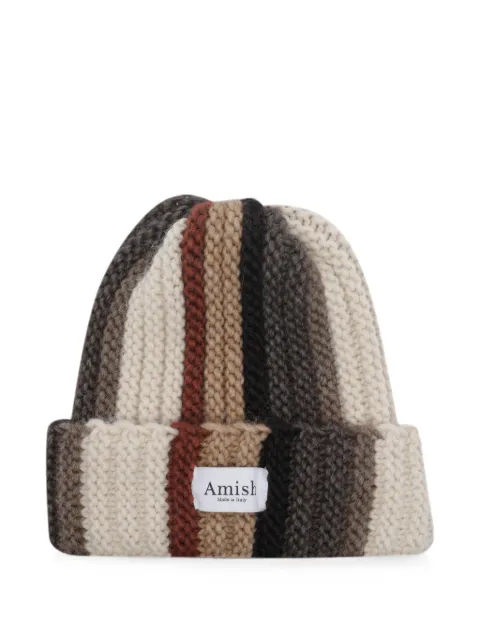 AMISH multi-striped beanie hat Neutrals AMX238CE66XXXXC0712