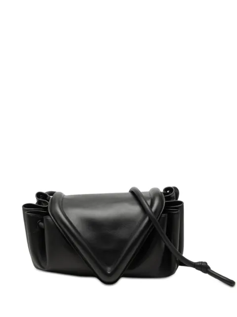 Bottega Veneta Pre-Owned 2012-2026 Small Lambskin Beak crossbody bag Black AAIWRM6V5M4U0Q43