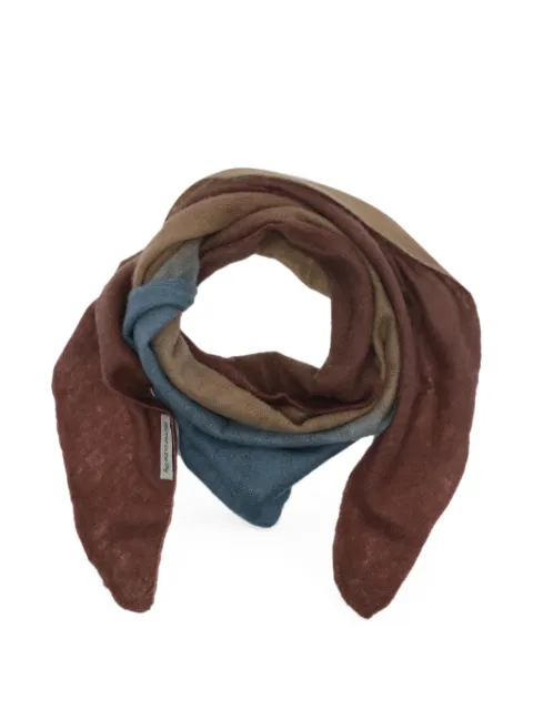 MIRROR IN THE SKY degrade-effect open-knit scarf Brown A459