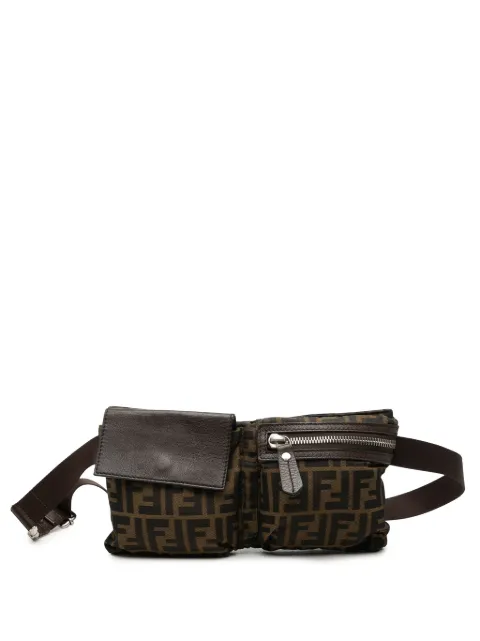 Fendi Pre-Owned 2010-2026 Zucca Canvas Double Pocket belt bag Brown 6ZBBAHU9VUQRQ8N2
