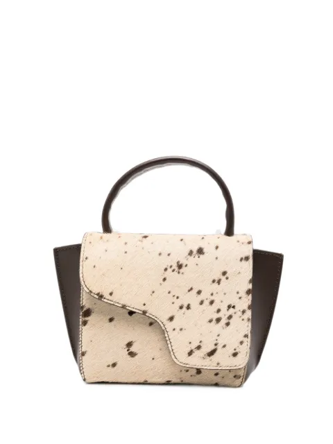 ATP Atelier mini calf-hair panelled leather shoulder bag Neutrals 123497