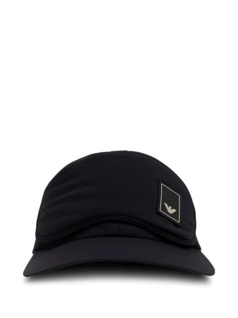 Emporio Armani logo-patch eye-mask baseball cap Black EM004940AF13772