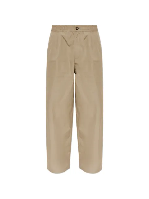 Emporio Armani regular-fit cotton poplin trousers with elasticated waist Neutrals EM006897AF28239