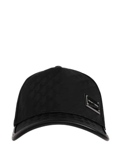 Emporio Armani logo-plaque jacquard baseball cap Black EM007267AF28007