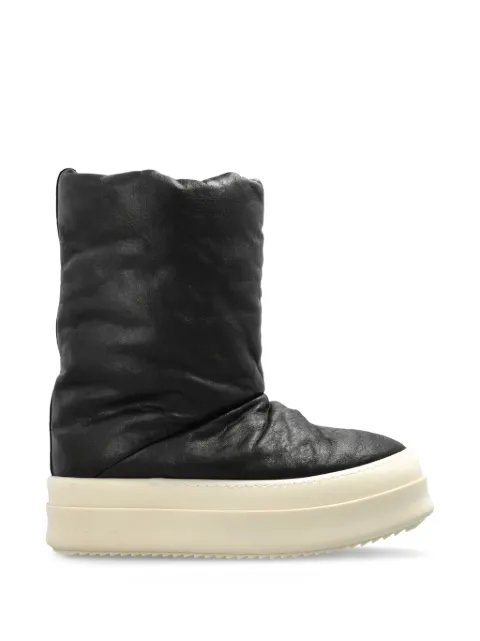 Rick Owens Mega Bumper Lunar leather ankle boots Black RP02F5857LBE