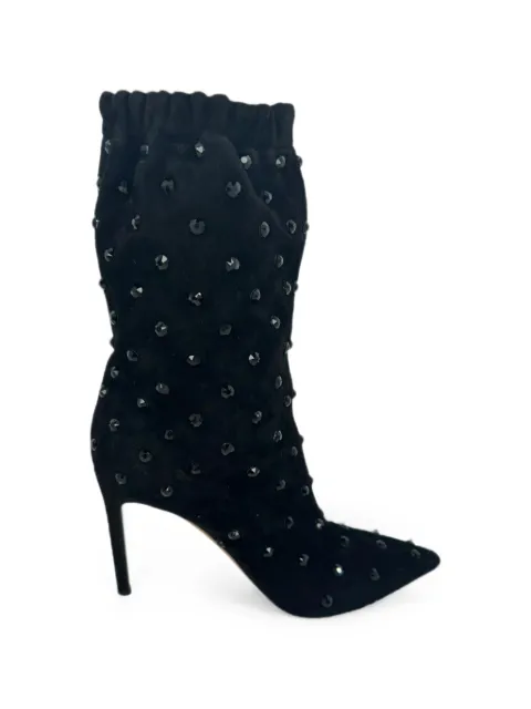 Red Valentino Vintage Rockstud suede boots Black RFCPUGBSH767149W