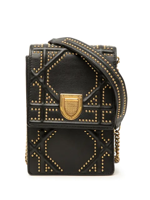 Christian Dior Pre-Owned 2018 Studded Leather Vertical Diorama crossbody bag Black 0GRM54S8S9NZI6K3