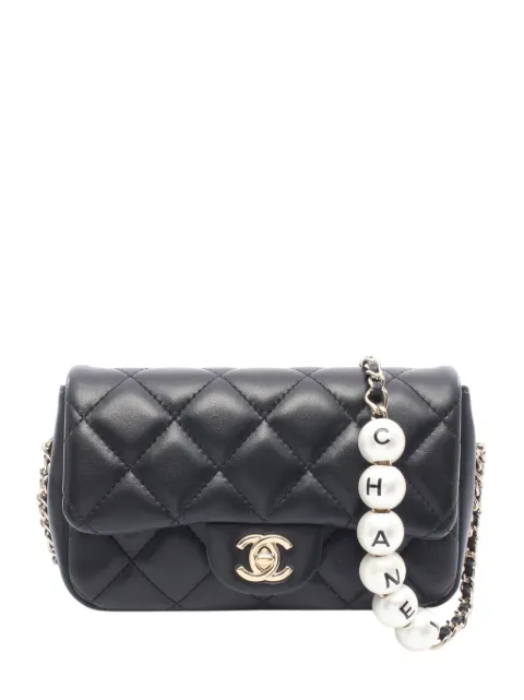 CHANEL Pre-Owned 2019 Small Quilted Lambskin My Precious Pearls Chain Flap crossbody bag Black VSHCZTB5LUJQYAF9