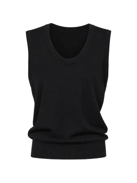 6397 scoop-neck knitted vest Black NSW759
