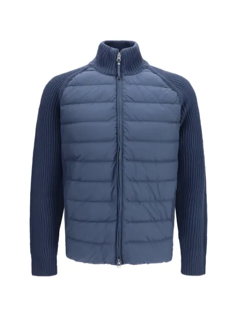 Parajumpers Olmo quilted rib-knit jacket Blue 26WPMHYRB02P13