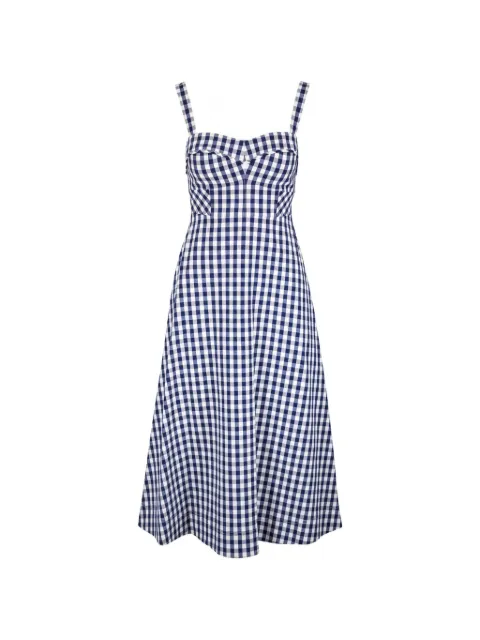 Veronica Beard Aila gingham-print midi dress Blue 2606CO17421181