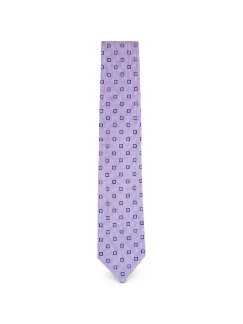 Brioni geometric-print tie Pink PD4795948